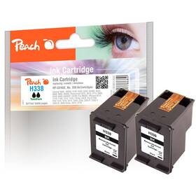 Cartridge Peach HP 338, TwinPack, 2x555 strán (313033) čierna