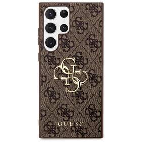 Kryt na mobil Guess PU 4G Metal Logo na Samsung Galaxy S24 Ultra (GUHCS24L4GMGBR) hnedý