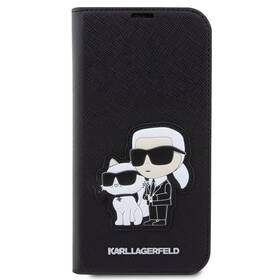 Puzdro na mobil flipové Karl Lagerfeld PU Saffiano Karl and Choupette NFT Book na iPhone 14 Pro Max (KLBKP14XSANKCPK) čierne