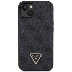 Kryt na mobil Guess 4G Strass Triangle Metal Logo + Crossbody Popruh na Apple iPhone 15 (GUHCP15SP4TDSCPK) čierny