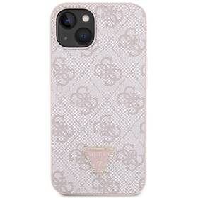 Kryt na mobil Guess 4G Strass Triangle Metal Logo na Apple iPhone 15 (GUHCP15SP4TDPP) ružový