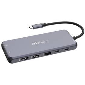 USB Hub Verbatim USB-C Pro Multiport 14 Port (32154) strieborný