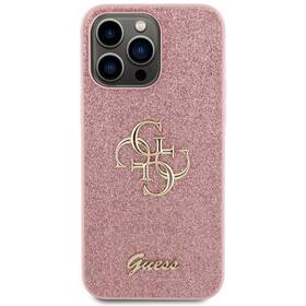 Kryt na mobil Guess Fixed Glitter 4G Metal Logo na Apple iPhone 15 Pro Max (GUHCP15XHG4SGP) ružový