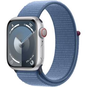 Inteligentné hodinky Apple Watch Series 9 GPS + Cellular 41mm puzdro zo strieborného hliníka - ľadovo modrý prievlečný športový remienok (MRHX3QC/A)