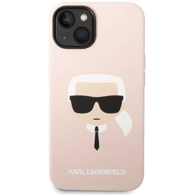 Kryt na mobil Karl Lagerfeld Liquid Silicone Karl Head na Apple iPhone 14 Plus (KLHCP14MSLKHLP) ružový