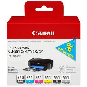 Cartridge Canon PGI-550 + CLI-551 Multi Pack, 319 strán, CMYK (6496B005)