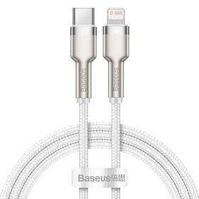 Kábel Baseus Cafule USB-C/Lightning PD 20W, 2m (CATLJK-B02) biely