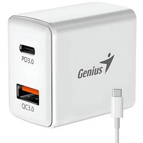 Nabíjačka do siete Genius PD-20ACP, 20W, 1x USB-C, 1x USB-A + kabel USB-C 1 m (32590009400) biela