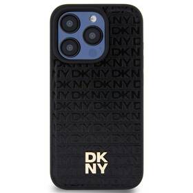 Kryt na mobil DKNY PU Leather Repeat Pattern Stack Logo Magsafe na iPhone 15 Pro (DKHMP15LPSHRPSK) čierny