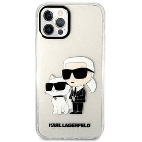 Kryt na mobil Karl Lagerfeld IML Glitter Karl and Choupette NFT na Apple iPhone 12/12 Pro (KLHCP12MHNKCTGT) priehľadný