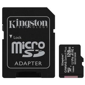 Kingston Canvas Select Plus MicroSDXC 128GB UHS-I U1 (100R/10W) + adapter