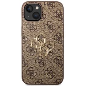 Kryt na mobil Guess 4G Metal Logo na Apple iPhone 15 Plus (GUHCP15M4GMGBR) hnedý