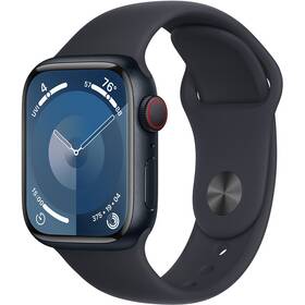 Inteligentné hodinky Apple Watch Series 9 GPS + Cellular 45mm puzdro z tmavého atramentového hliníka - tmavo atramentový športový remienok - S/M (MRMC3QC/A)
