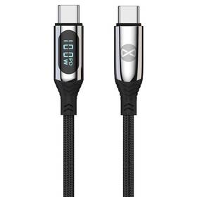 Kábel Forever USB-C/USB-C, s LCD, 100 W, 1 m (GSM171012) čierny