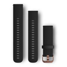 Remienok Garmin Quick Release 20mm, silikónový čierny, ružovozlatá pracka (010-12691-03)