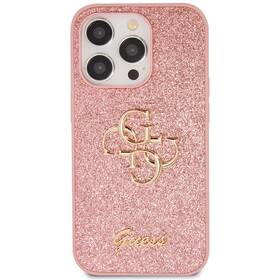 Kryt na mobil Guess Fixed Glitter 4G Metal Logo na Apple iPhone 15 Pro (GUHCP15LHG4SGP) ružový