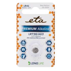 Batéria alkalická ETA PREMIUM ALKALINE LR41, blister 1ks (LR41PREM1)