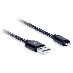 Kábel AQ USB/Micro USB, 2,4 A, 1,8m (xpc64018) čierny