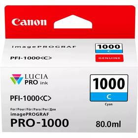 Cartridge Canon PFI-1000 C, 80 ml (0547C001) azúrová farba