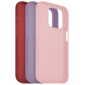 Set krytov na mobil FIXED Story na Apple iPhone 15 Pro (FIXST-1202-3SET1) červený/ružový/fialový