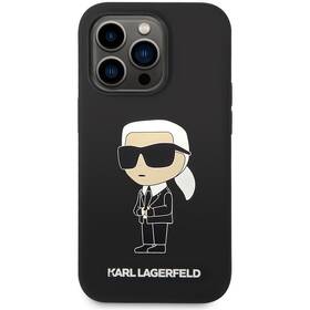 Kryt na mobil Karl Lagerfeld Liquid Silicone Ikonik NFT na Apple iPhone 15 Pro Max (KLHCP15XSNIKBCK) čierny
