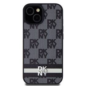 Kryt na mobil DKNY PU Leather Checkered Pattern and Stripe na iPhone 15 (DKHCP15SPCPTSSK) čierny