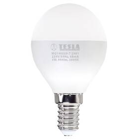 LED žiarovka Tesla miniglobe klasik E14, 8W, teplá biela (MG140830-7)