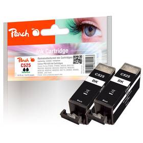 Cartridge Peach Canon PGI-525, 2x410 strán, 2-pack (319178) čierna