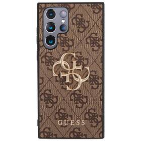 Kryt na mobil Guess 4G Metal Logo na Samsung Galaxy S23 Ultra (GUHCS23L4GMGBR) hnedý