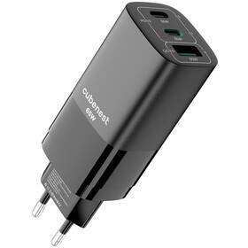 Nabíjačka do siete CubeNest S3D0 GaN, 1x USB, 2x USB-C PD, 65 W čierna