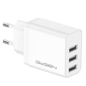 Nabíjačka do siete GoGEN ACH 301, 3x USB-A, 15,5W (ACH301W) biela