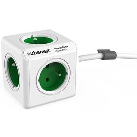 Kábel predlžovací CubeNest Powercube Extended, 5x zásuvka, 1,5 m (PC320GN) biely/zelený