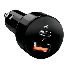 Adaptér do auta Genius PD-36AC-Car, 36W (2x18W), 1x USB-C, 1x USB-A (32590008400) čierna