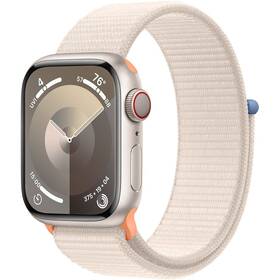 Inteligentné hodinky Apple Watch Series 9 GPS + Cellular 45mm puzdro z hviezdne bieleho hliníka - hviezdne biely prievlečný športový remienok (MRMA3QC/A)
