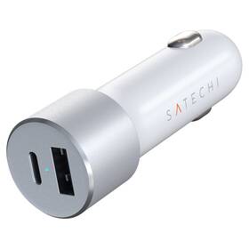 Adaptér do auta Satechi 72W 1x USB, 1x USB-C PD (ST-TCPDCCS) strieborný