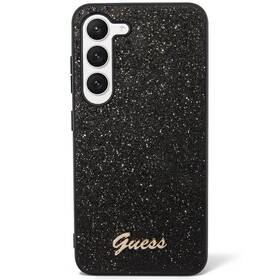Kryt na mobil Guess Glitter Flakes Metal Logo na Samsung Galaxy S23 (GUHCS23SHGGSHK) čierny