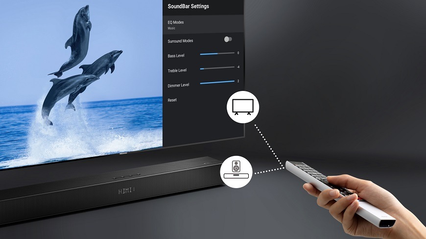 Soundbar Hisense U5120GW, čierna, Dolby Atmos a technológie DTS Virtual X