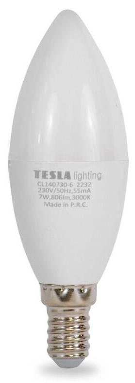 Žiarovka LED Tesla sviečka, E14, 7W, teplá biela