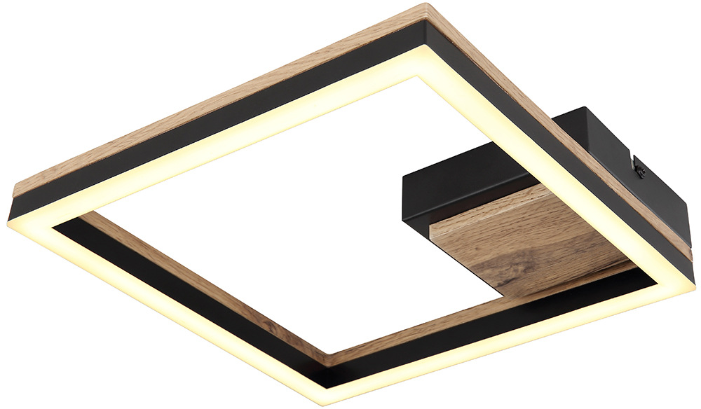Stropné svietidlo GLOBO Beatrix 12 W, štvorcové - čierne/drevo