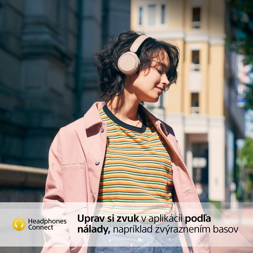 Slúchadlá Sony WH-CH520, béžová, headphones connect 