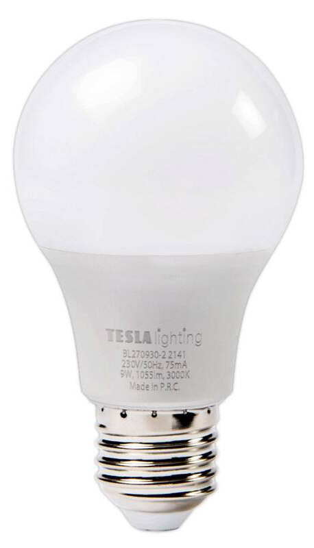 Žiarovka LED Tesla klasik E27, 9W, teplá biela