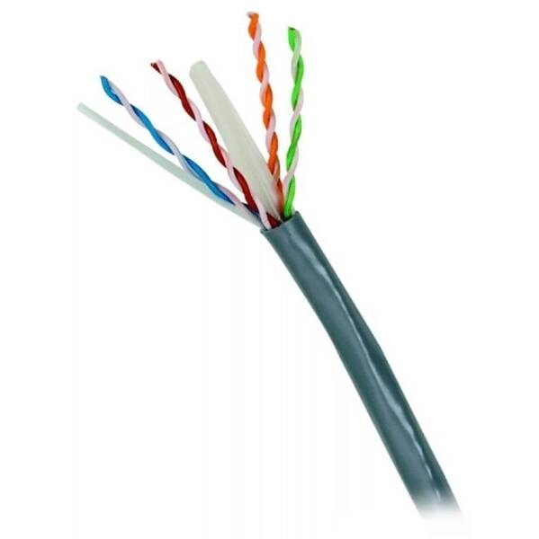 Kabel DATACOM UTP Cat.6, drát 100m (1382) šedý