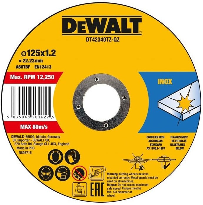 Rezný kotúč Dewalt DT42340TZ-QZ 125x1,2 mm, 10 ks