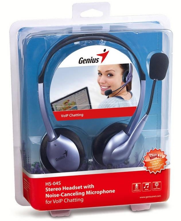 Headset Genius HS-04S, 1x 3,5 mm jack - čierny/strieborný