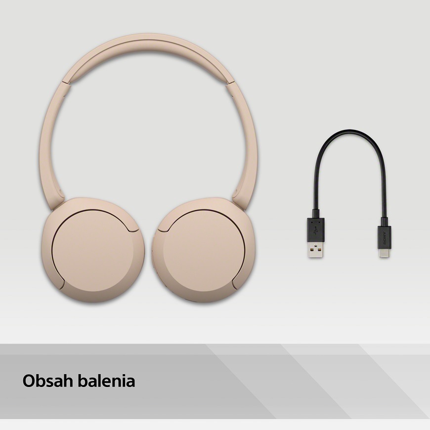 Slúchadlá Sony WH-CH520, béžová, obsah balenia