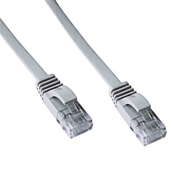 Kabel DATACOM UTP RJ45 Cat.6, plochý, 1 m (1441) šedý