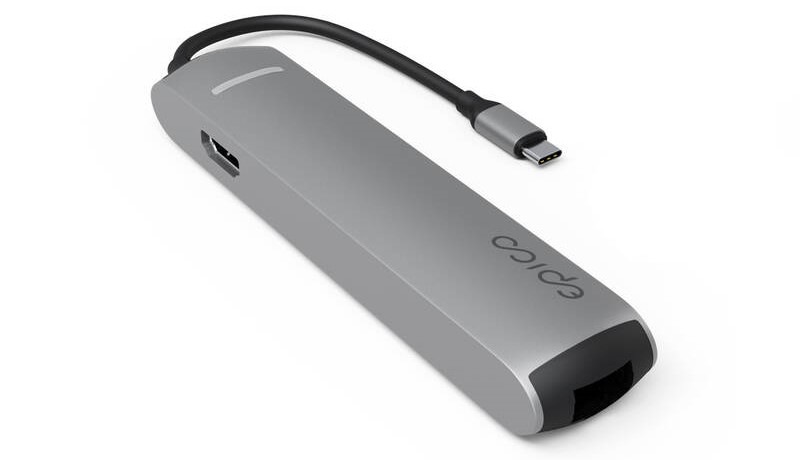 USB Hub Epico 6in1 Slim 8K USB-C/1× USB-C, HDMI, 3× USB 3.0 - šedý