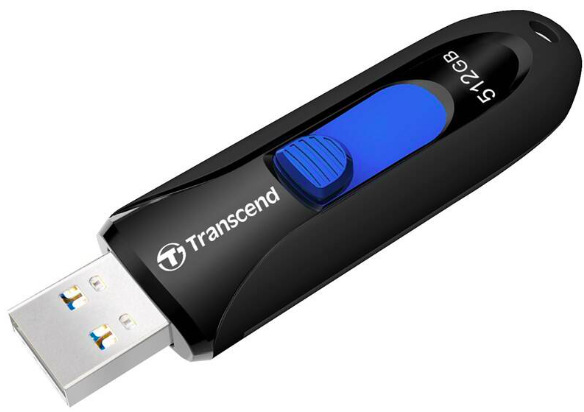 Flash USB Transcend JetFlash 790K 512 GB USB 3.1 Gen 1 - čierny/modrý