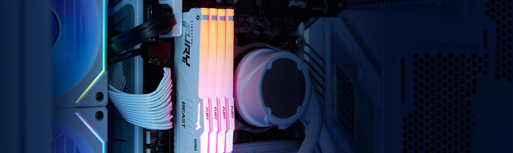 DIMM Kingston FURY Beast White RGB XMP 32 GB (2× 16 GB) (KF564C32BWAK2-32)