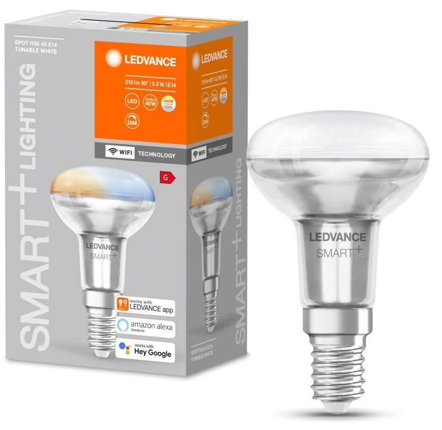 Žiarovka LED LEDVANCE SMART+ WiFi Spot Concentra Tunable White 3,3 W E14